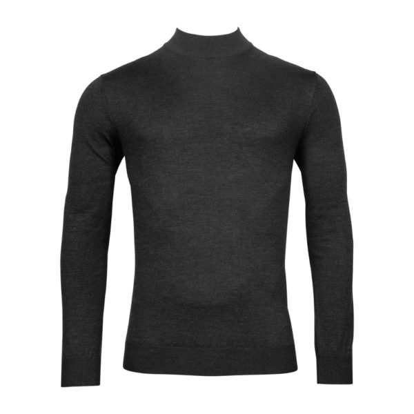 Thomas Maine Marino Wool Anthracite Turtle Neck Jumper