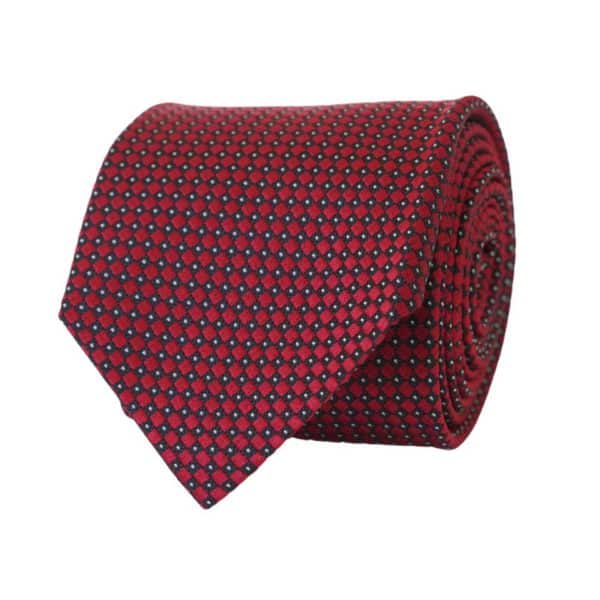 Amanda Christensen Classic Micro Jacquard Silk Red Tie 1