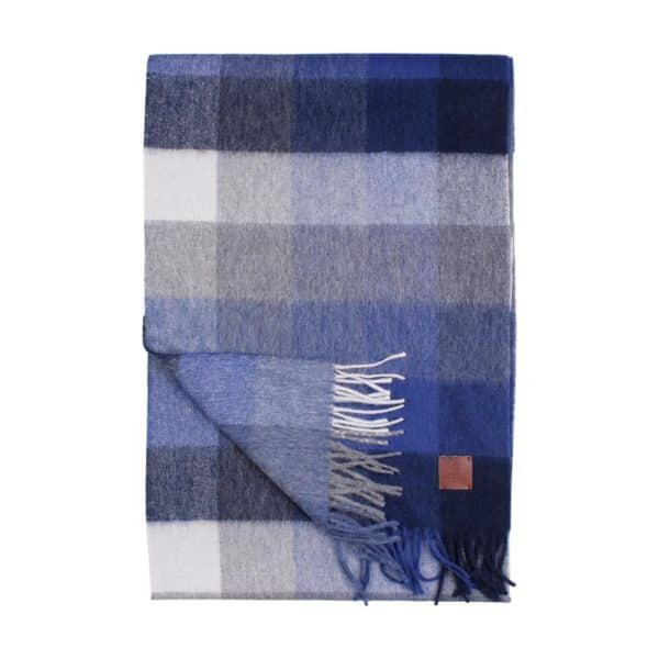 Amanda Christensen Pure Virgin Wool Colour Block Blue Scarf