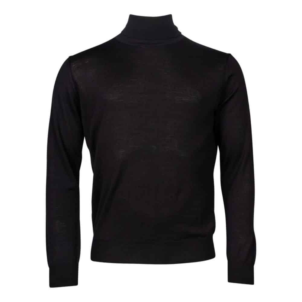 BAILEYS ROLL NECK PULLOVER SINGLE KNIT MERINO BLACK