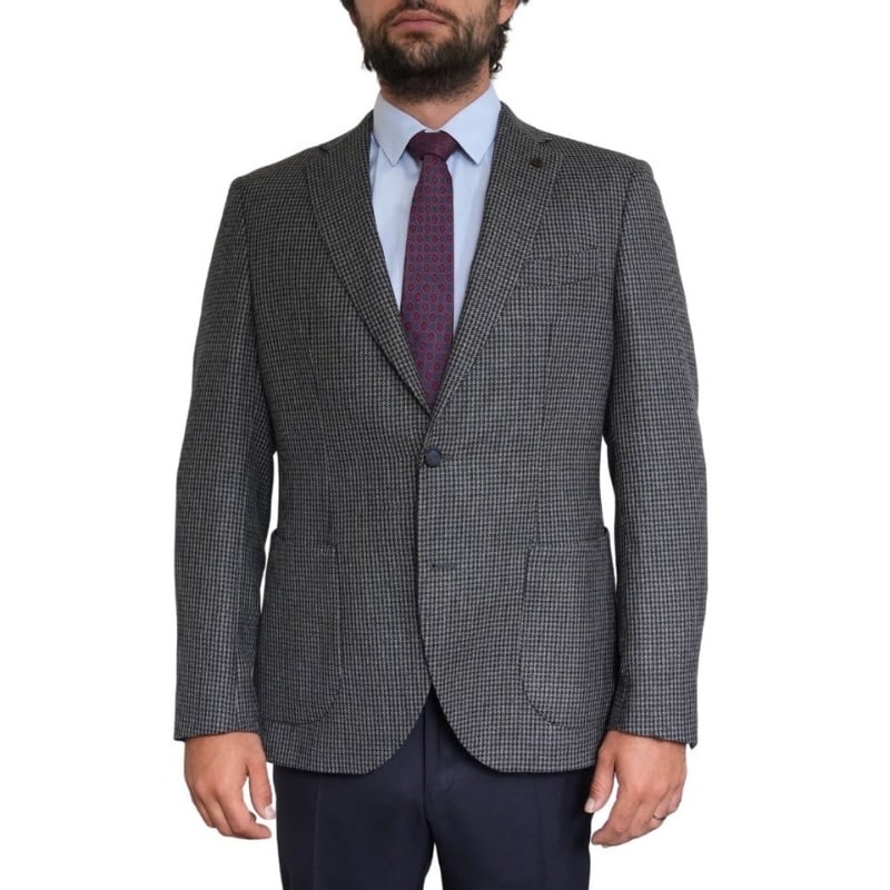 CAVALIERE VALTER CLASSIC GLEN CHECK DARK GREY JACKET