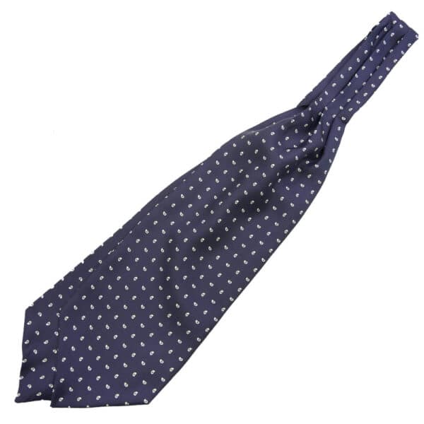 Warwicks Navy Cravat with White Pattern