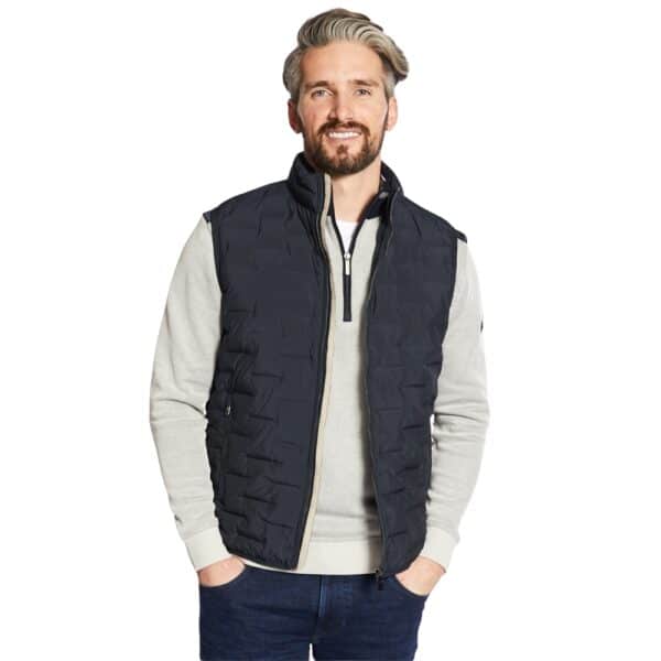 Bugatti Mix Media Stretch Navy Gilet 2