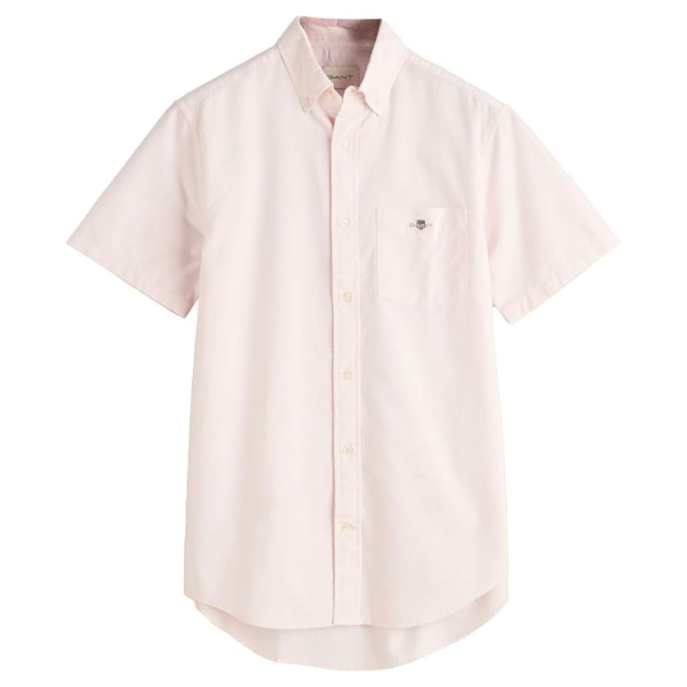 GANT Regular Fit Pink Short Sleeve Oxford Shirt 1