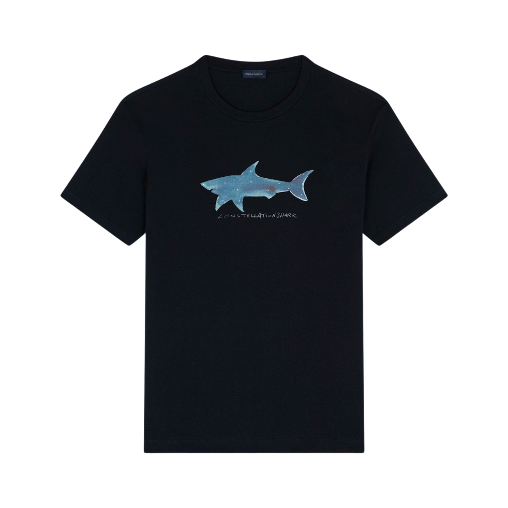 Paul Shark Limited Edition Art Print Organic Cotton Navy T Shirt