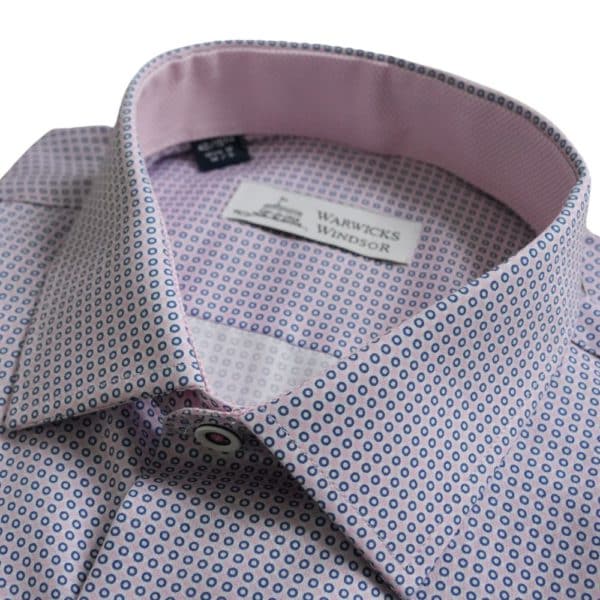 Warwicks Almenar Circle Cut Away Regular Fit Pink Shirt