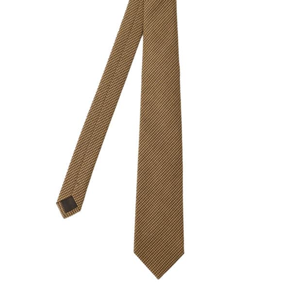 Warwicks Silk Puppy Tooth Check Beige Tie 1 1