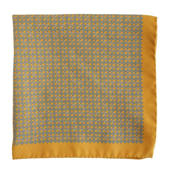 AMANDA CHRISTENSEN geometric pattern yellow POCKET SQUARE