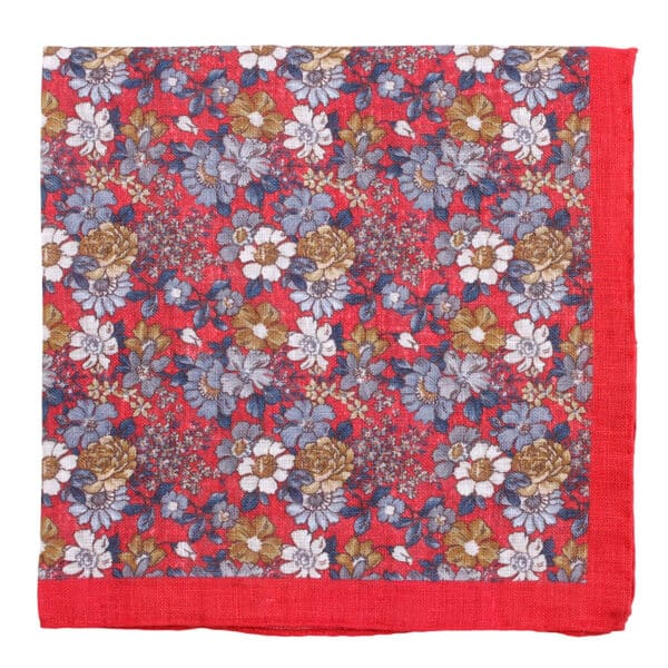 Amanda Christensen Floral Red Pocket Square