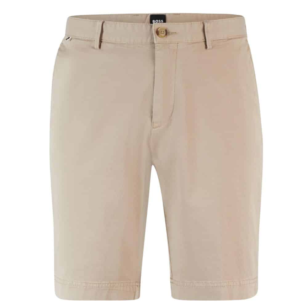 BOSS BEIGE SLIM SLICE SHORTS