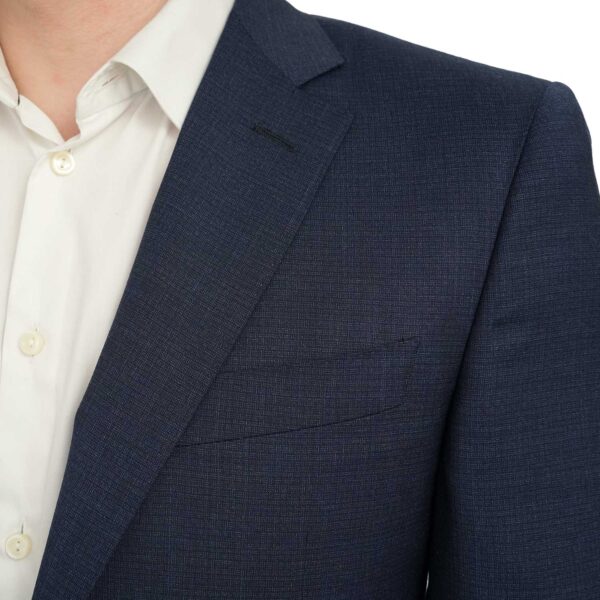 Canali Pure Wool Micro Basket Weave Slim Fit Petrol Blue Suit 1