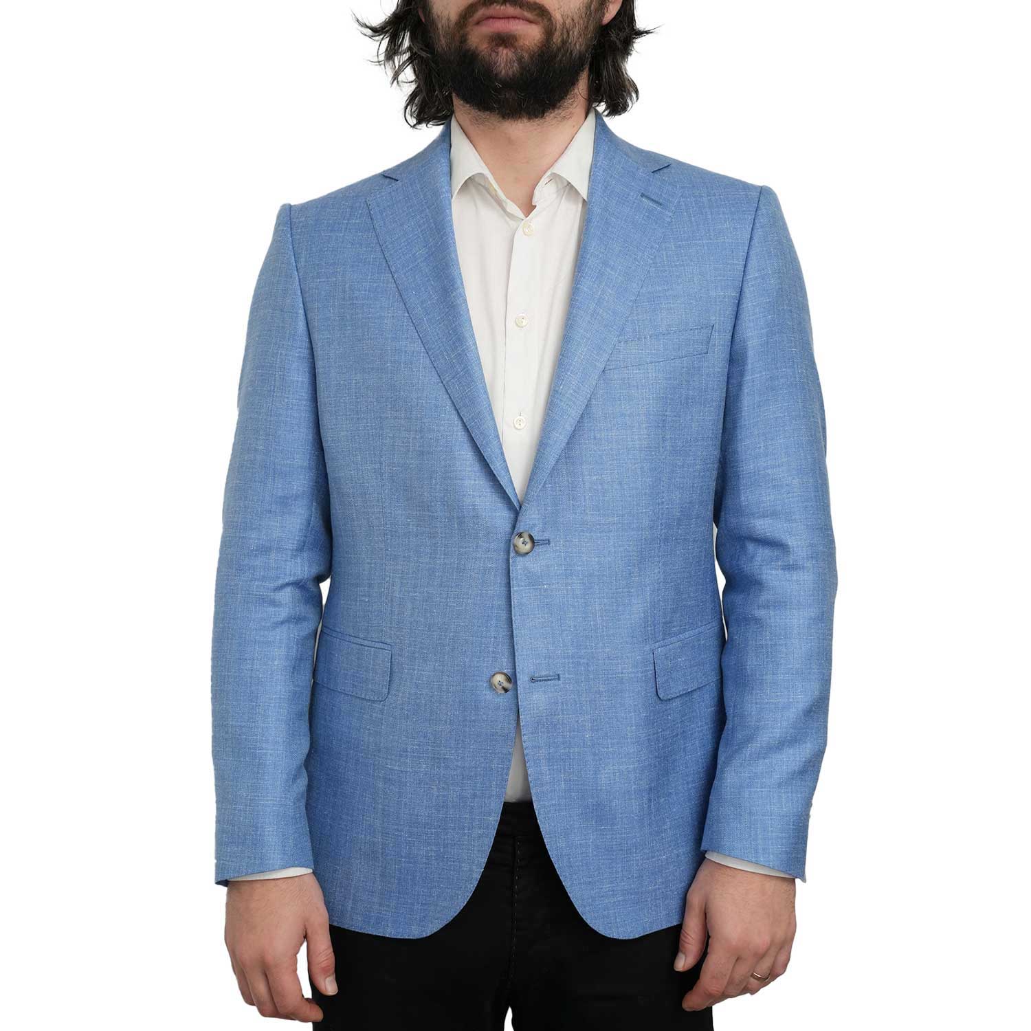 Eduard Dressler Silk Linen Loro Piana Fabric Sky Blue Jacket 3