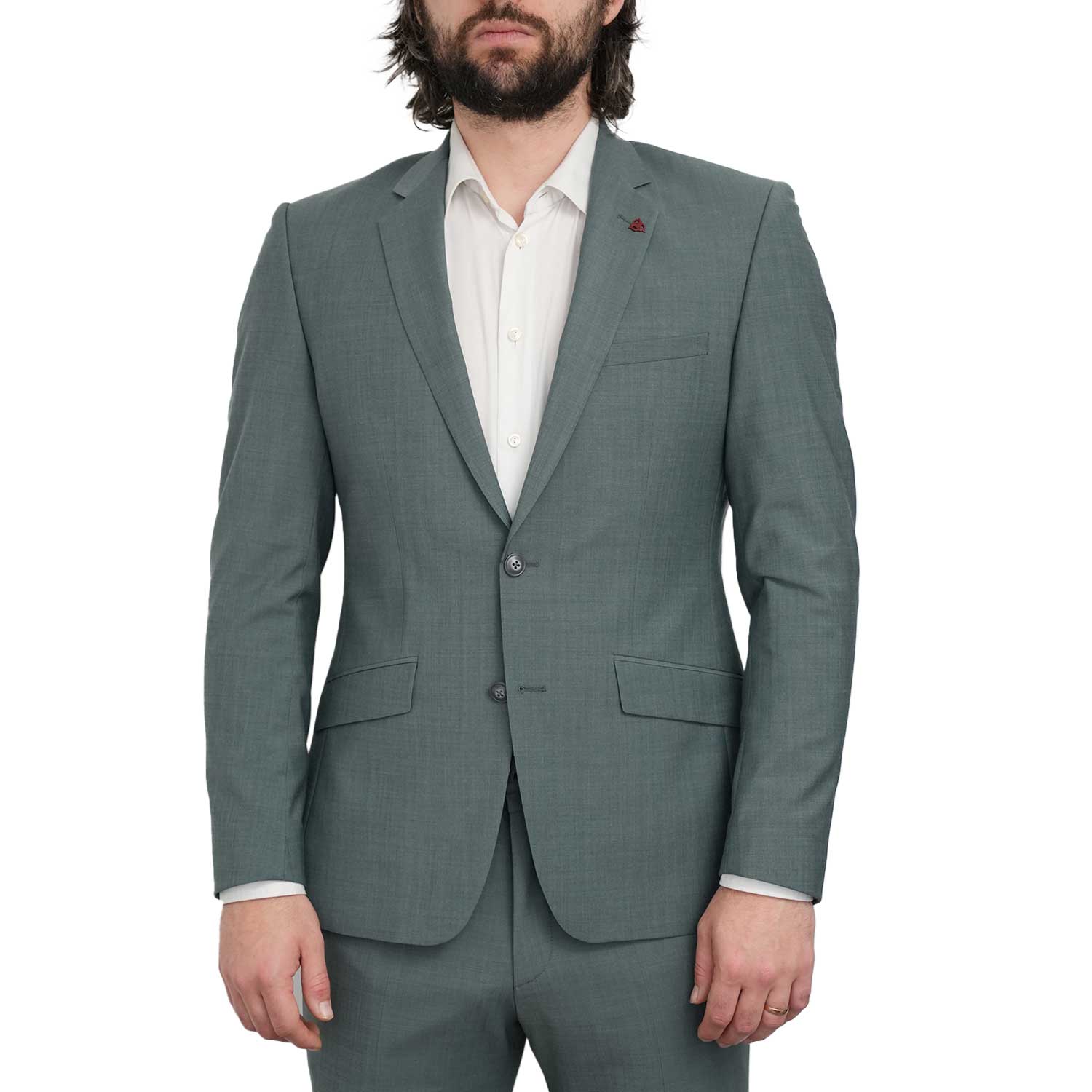 Roy Robson Slim Fit Stretch Virgin Wool Blend Sage Green Suit