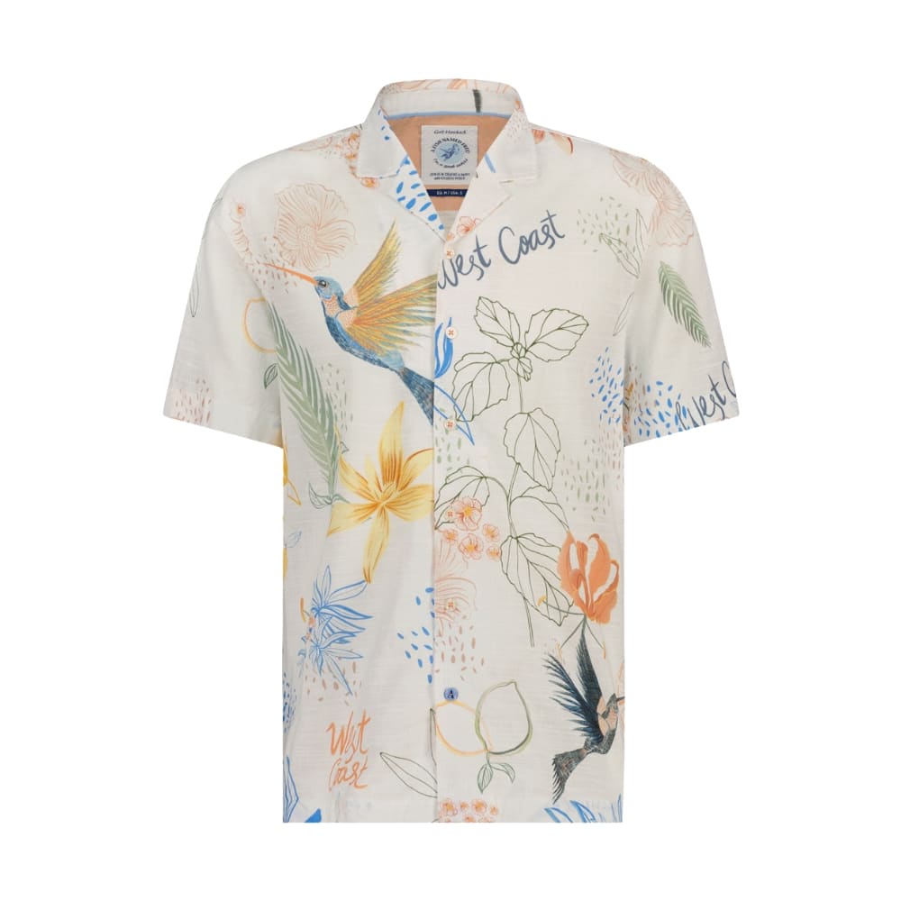 A Fish Named Fred Hummingbird Off White Short Sleeve Shirt