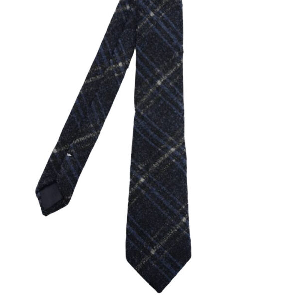 WARWICKS Wool Heavy Check Navy Tie 2