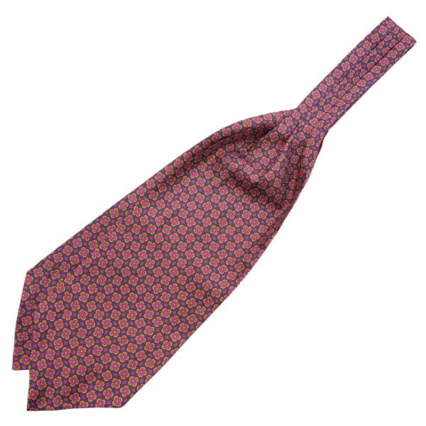 Warwicks Burgundy Cravat with Floral Pattern