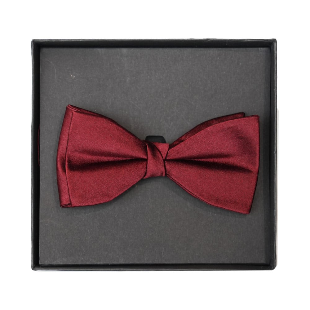 Warwicks Burgundy silk bow tie