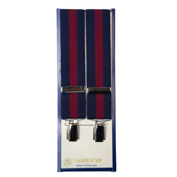 Warwicks navy and red stripe braces