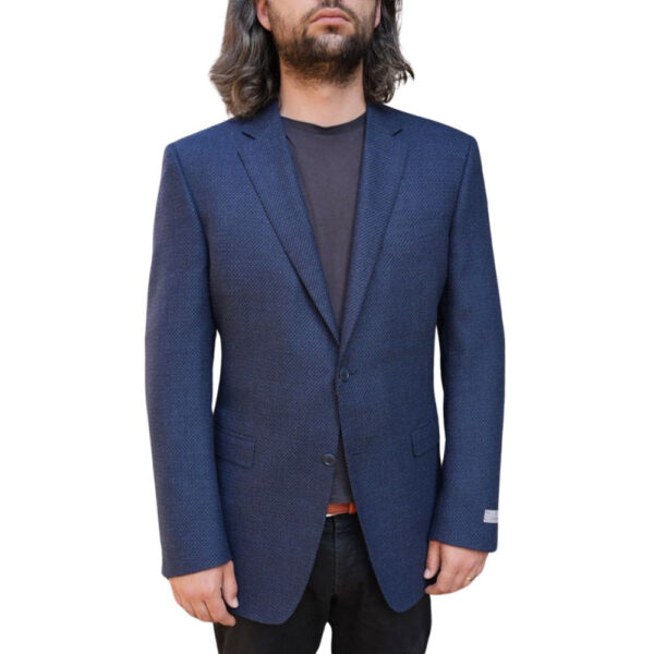 Canali Flecked Navy Smart Jacket front