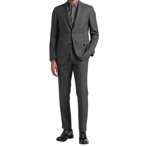 EDUARD DRESSLER Dark Grey Textured Suit