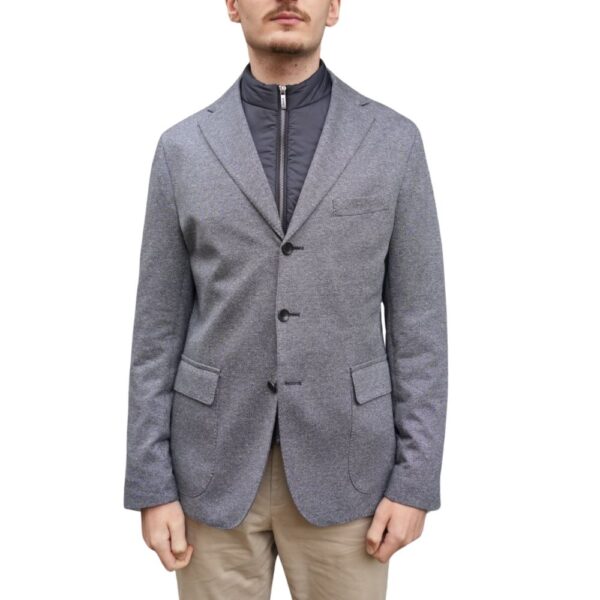 EDUARD DRESSLER Grey Jacket Navy Insert