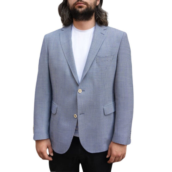 Eduard Dressler small check blue smart jacket