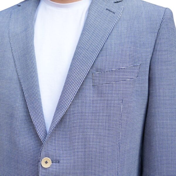 Eduard Dressler small check blue smart jacket detail