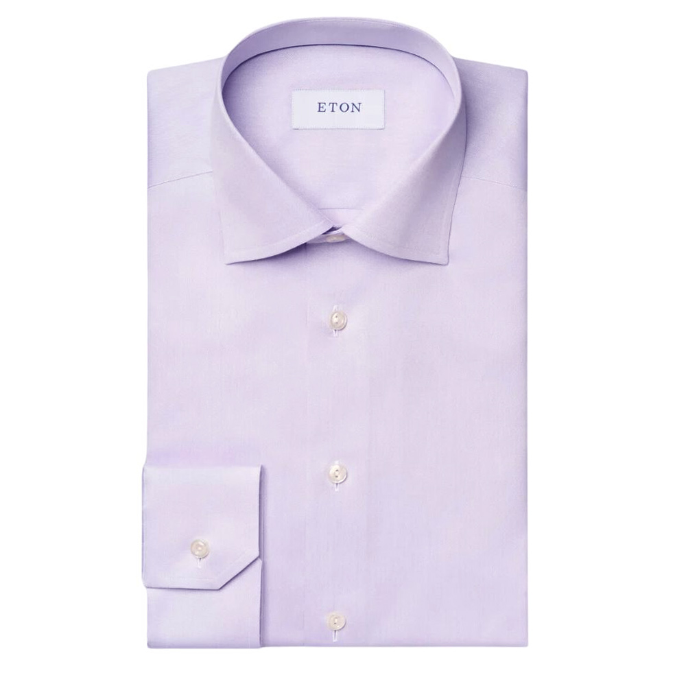 Eton Contemporary Fit Signature Twill Light Purple Shirt