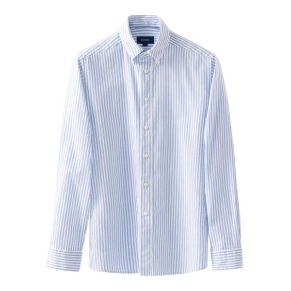 Eton Light Blue Striped Royal Oxford Shirt