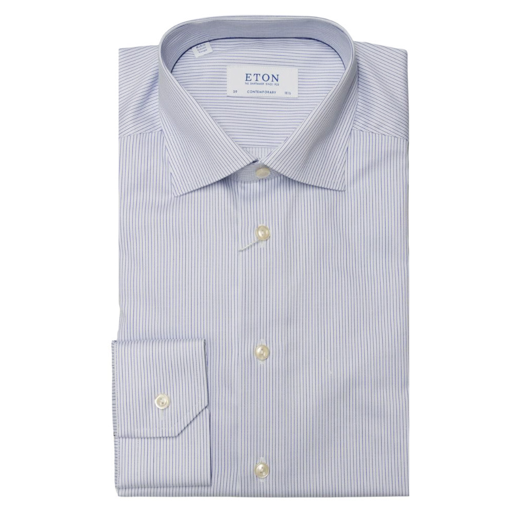 Eton Tripple Stripe Light Blue Shirt