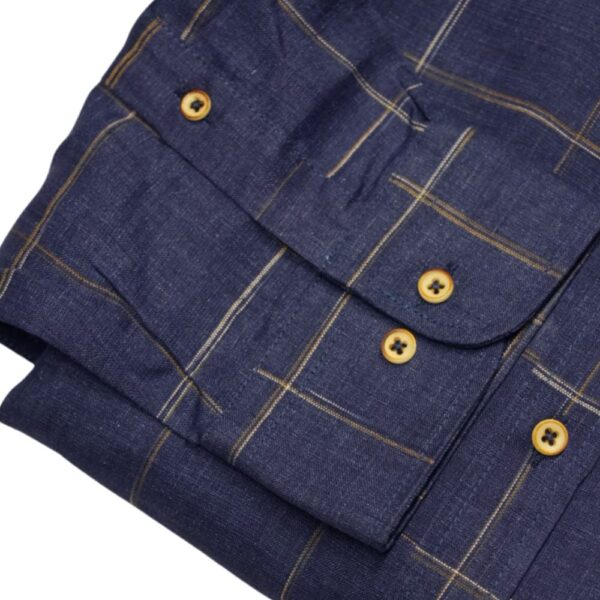 GIORDANO Blue Check Pattern Linen Shirt 2