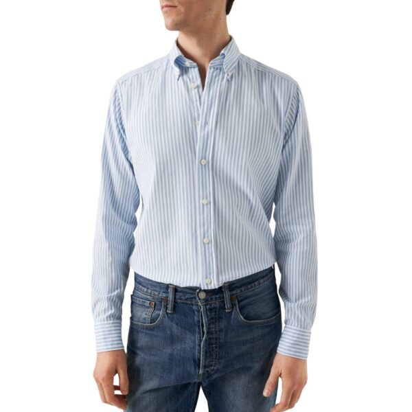 Light Blue Striped Royal Oxford Shirt