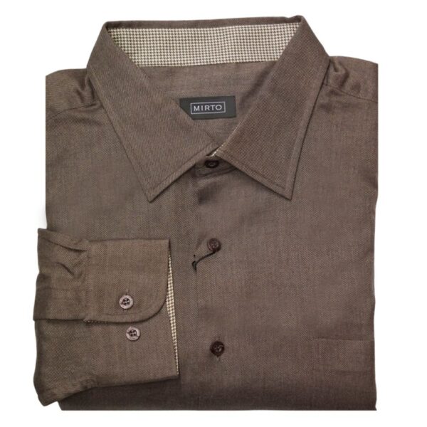 MIRTO Cotton Brown Shirt