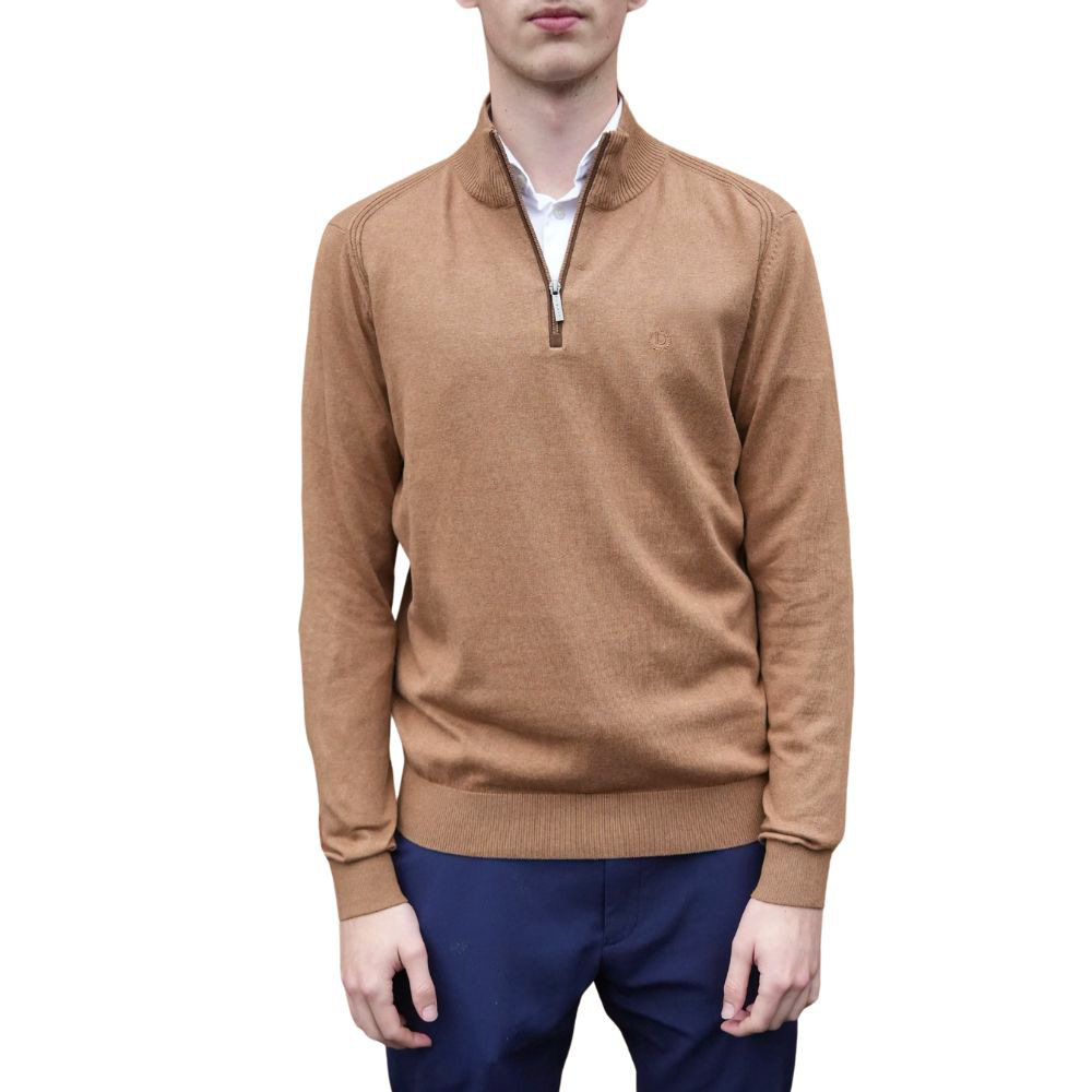 BUGATTI Light Brown Half Zip Jumper