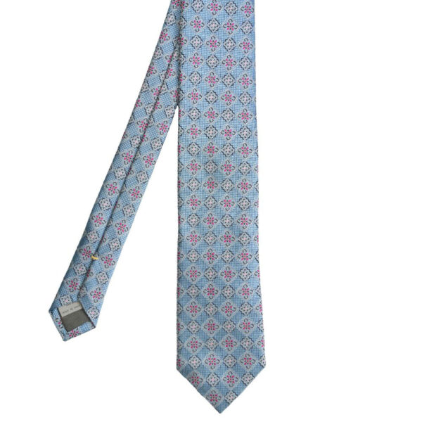 Canali Blue Tie with Mosaic Pattern 2