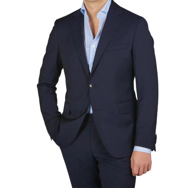 EDUARD DRESSLER Navy Spider Wool Suit