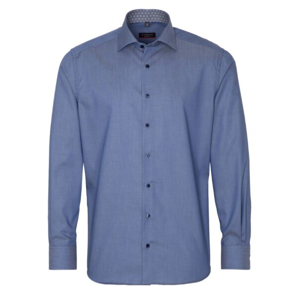 ETERNA 1863 Long Sleeve Print Collar Blue Shirt