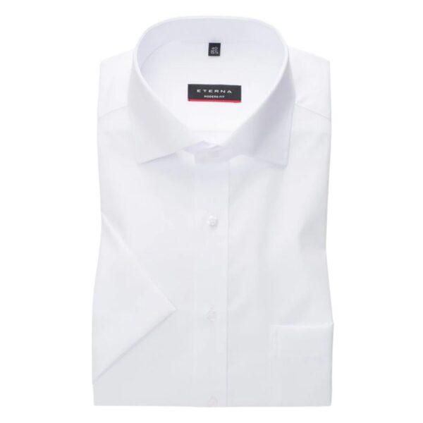 ETERNA Modern Fit White Short Sleeve Shirt