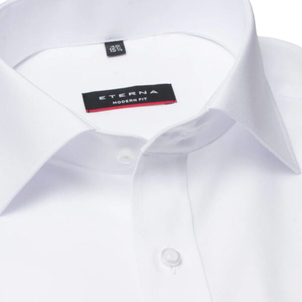 ETERNA Modern Fit White Short Sleeve Shirt Collar