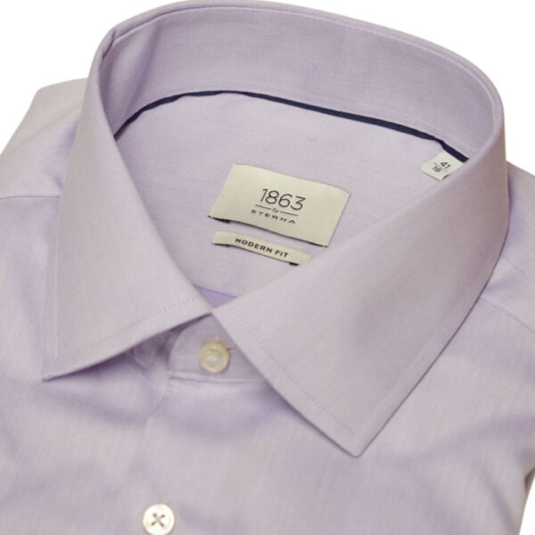 Eterna Modern Fit Purple Shirt collar