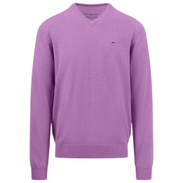 Fynch Hatton Casual Fit V Neck Lilac Sweater 1