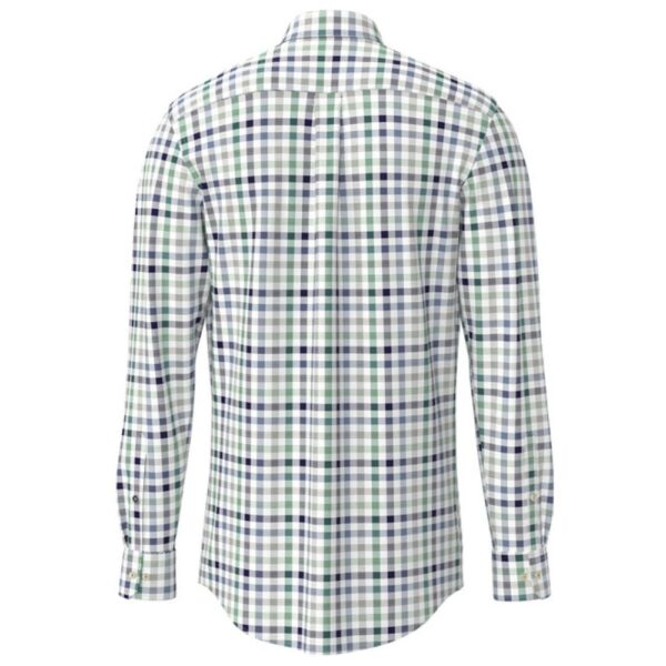 Fynch Hatton Grass Green Check Shirt back