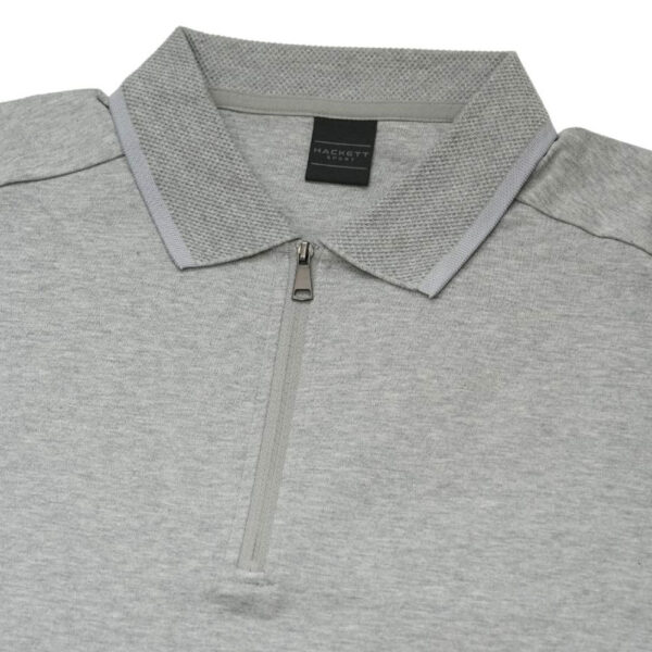 Hackett Grey Half Zip Polo Shirt details