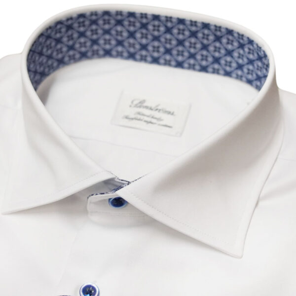 Stenstroms white Shirt geometric detail collar