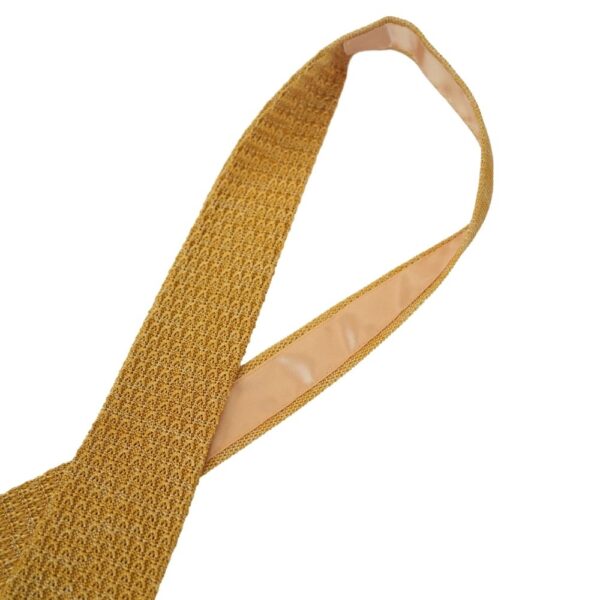 Warwicks Gold Knitted Square Neck Tie 1