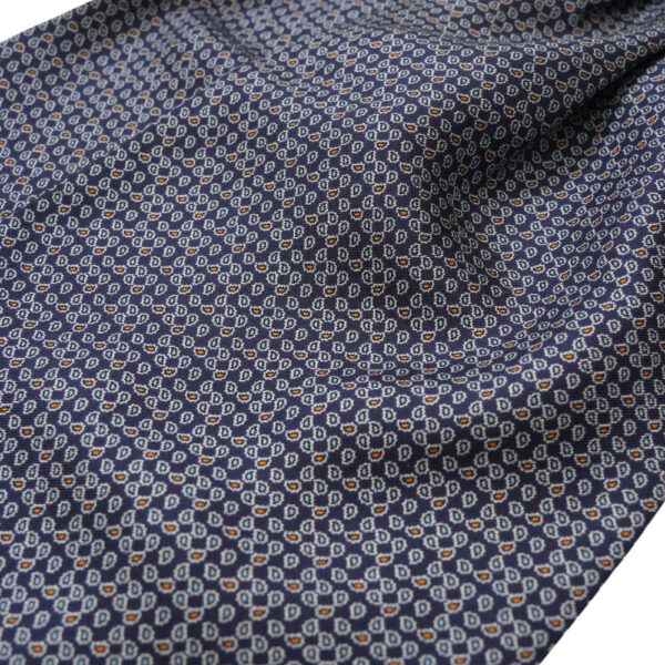 Warwicks Navy Cravat with Micro Pattern detail