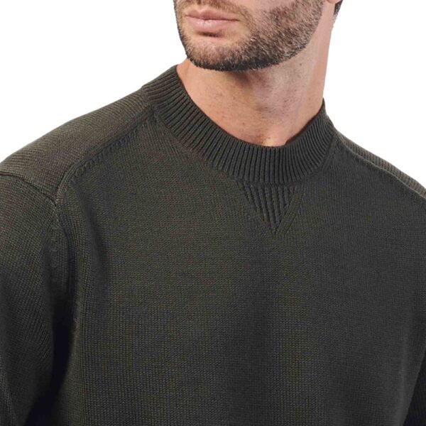 ARMANI EXCHANGE Organic Cotton Peat Green Jumper closeup