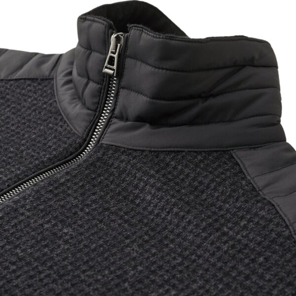 BELSTAFF Kelby Zip Merino Wool Houndstooth BlackCharcoal Cardigan 2