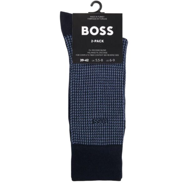 BOSS 2 Pack Navy Cotton Blend Socks 2