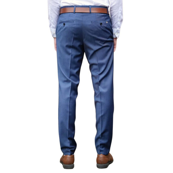 BOSS Genius Blue Slim Fit Trousers in Stretch Wool back